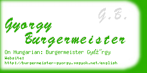 gyorgy burgermeister business card